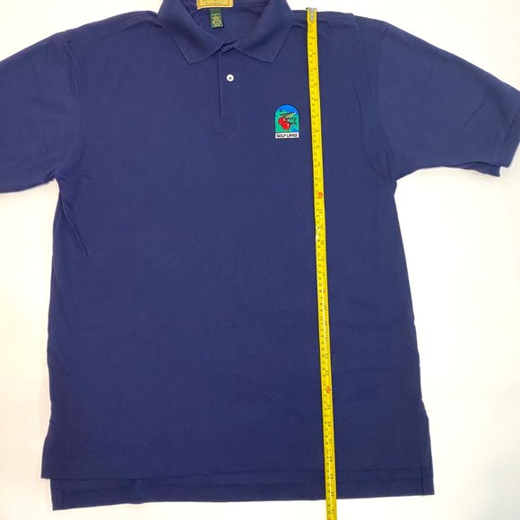 Vintage Cross Creek Cherry Creek Golf Links Cotton Navy Blue Polo Shirt Men's L - Picture 8 of 8